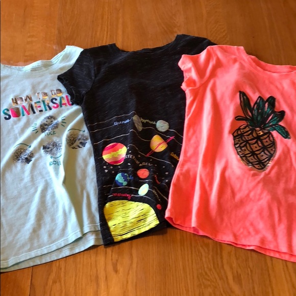 Cat and Jack Girls Tees M 7/8 - Picture 1 of 5
